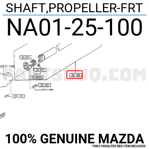 Trục Các Đăng Cầu Trước Ford Ranger Mã phụ tùng NA0125100