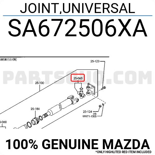 Bi Các Đăng 27 X 82 Ford Ranger Mã phụ tùng SA672506XA