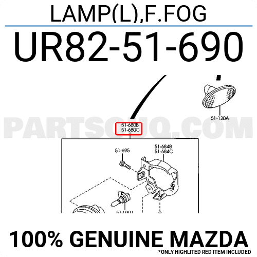 Đèn Gầm Trái Ford Everest Mã phụ tùng UR8251690