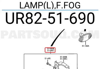 Đèn Gầm Trái Ford Ranger Mã phụ tùng UR8251690