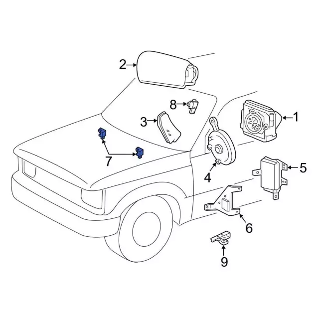 Cảm Biến Kích Nổ Túi Khí Ford Ranger Mã phụ tùng 9L3Z14B345A
