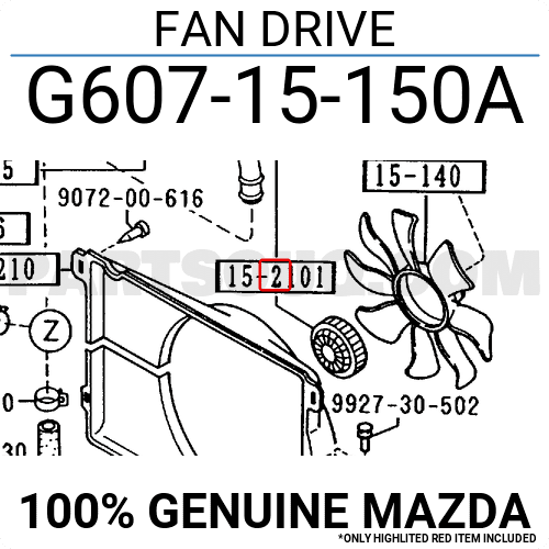 Ly Tâm Quạt Gió Động Cơ Máy Xăng Ford Everest Mã phụ tùng g60715150a