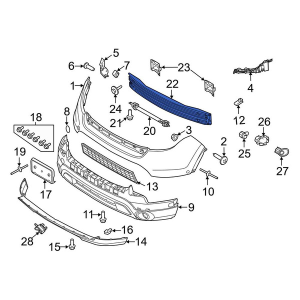 Cản Trước Ford Fiesta OEM D5BB17757A-OE