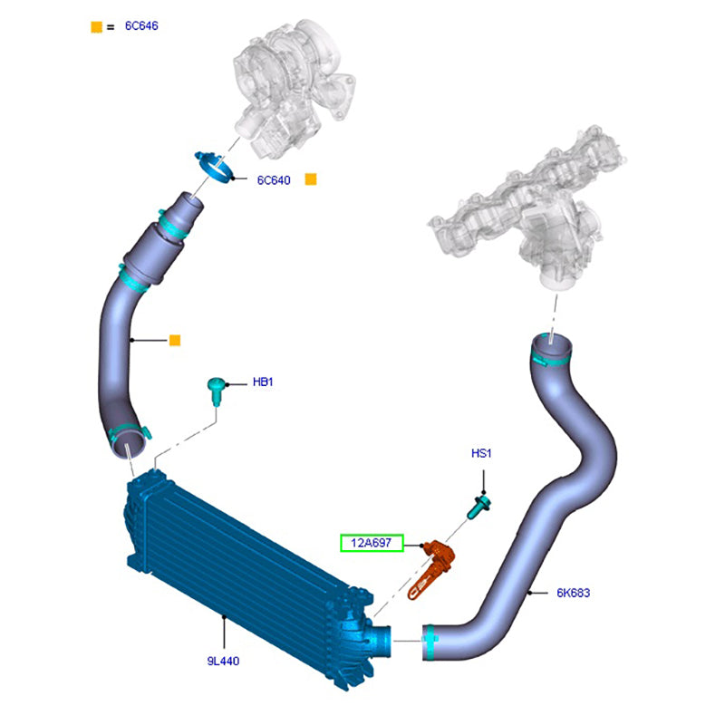 Cảm Biến Đo Gió Két Turbo Ford Ranger Mã phụ tùng 9C1112A697AC