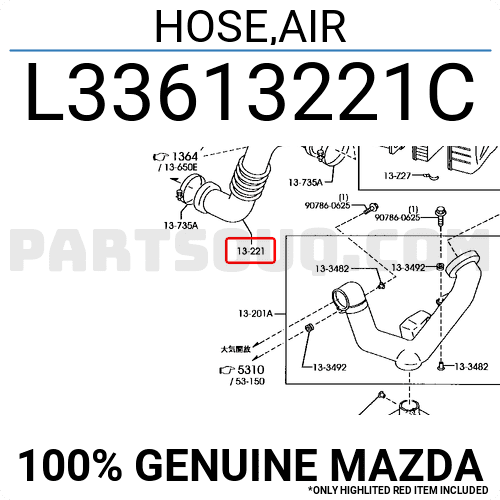 Ống Hút Gió Từ Bầu Lọc Gió Vào Thân Bướm Ga Ford Escape Mã phụ tùng l33613221c