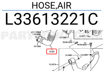 Ống Hút Gió Từ Bầu Lọc Gió Vào Thân Bướm Ga Ford Escape Mã phụ tùng l33613221c
