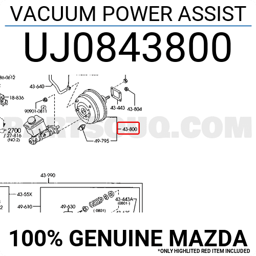 Bầu Trợ Lực Phanh Ford Ranger Mã phụ tùng uj0643800a