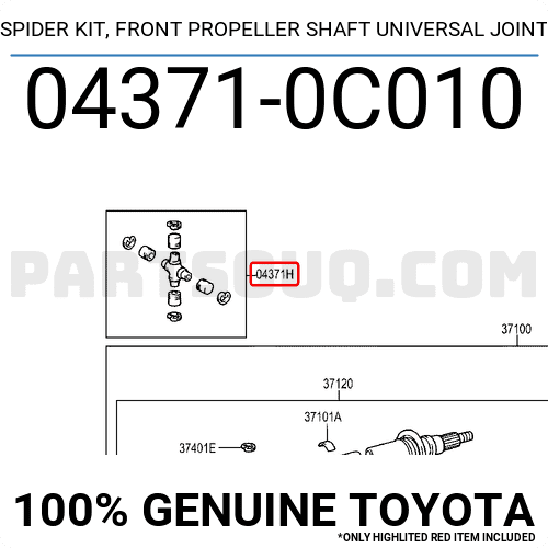 Bi Chữ Thập 27X82 Ford Everest Mã phụ tùng 043710C010
