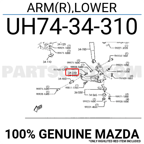 Càng A Dưới Phải Ford Ranger Mã phụ tùng UH7434310B