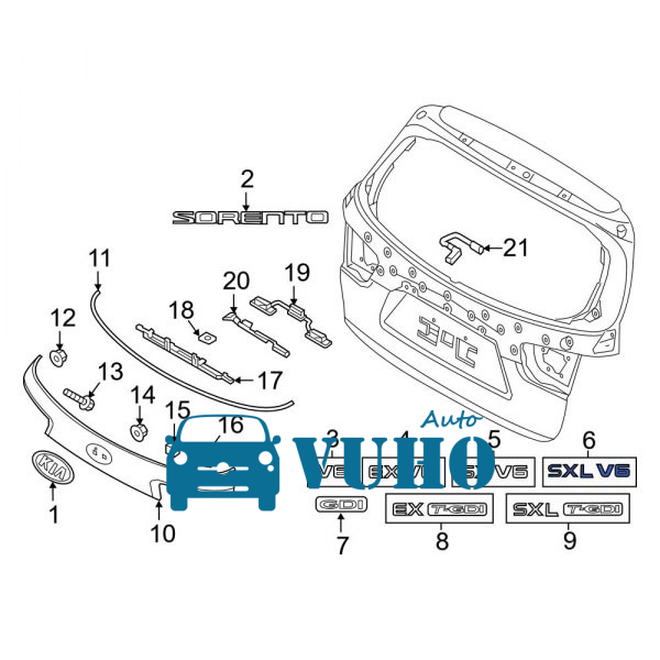 Logo Chữ Ford Ford Escape Mã phụ tùng E11651710A
