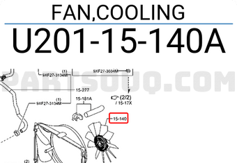 Ly Tâm Quạt Gió Động Cơ Ford Ranger Mã phụ tùng U20115140A