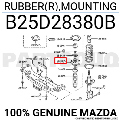 Bát Bèo Giảm Xóc Sau Ford Laser Mã phụ tùng b25d28380b