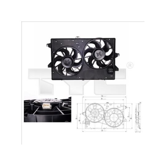 Quạt Gió Động Cơ 2.5 Ford Mondeo OEM 95bb8c607gg-oe
