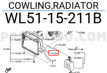 Lồng Quạt Ford Ranger Mã phụ tùng WL5115211C