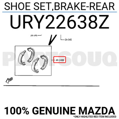 Má Phanh Guốc Sau Ford Ranger Mã phụ tùng URY22638Z