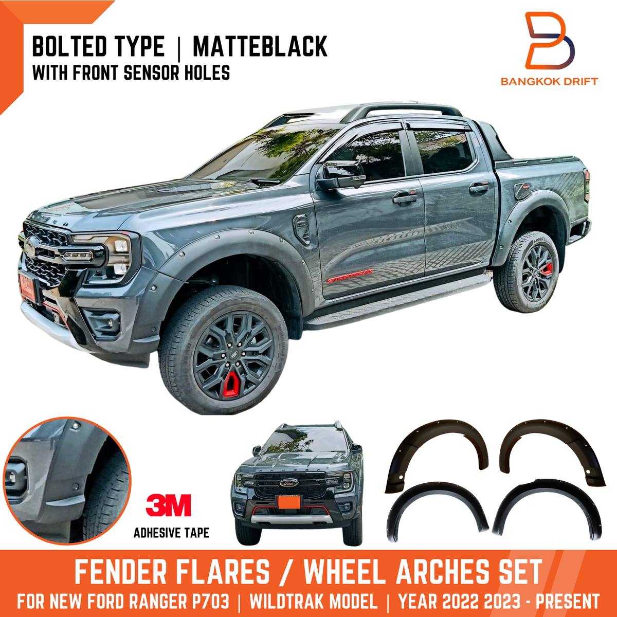 Ốp Phồng Cản Trước Phải Ford Ranger Mã phụ tùng ur8951w70a
