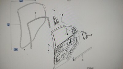 Gioăng Cửa Sau Trái Chevrolet Aveo Mã phụ tùng 96649136