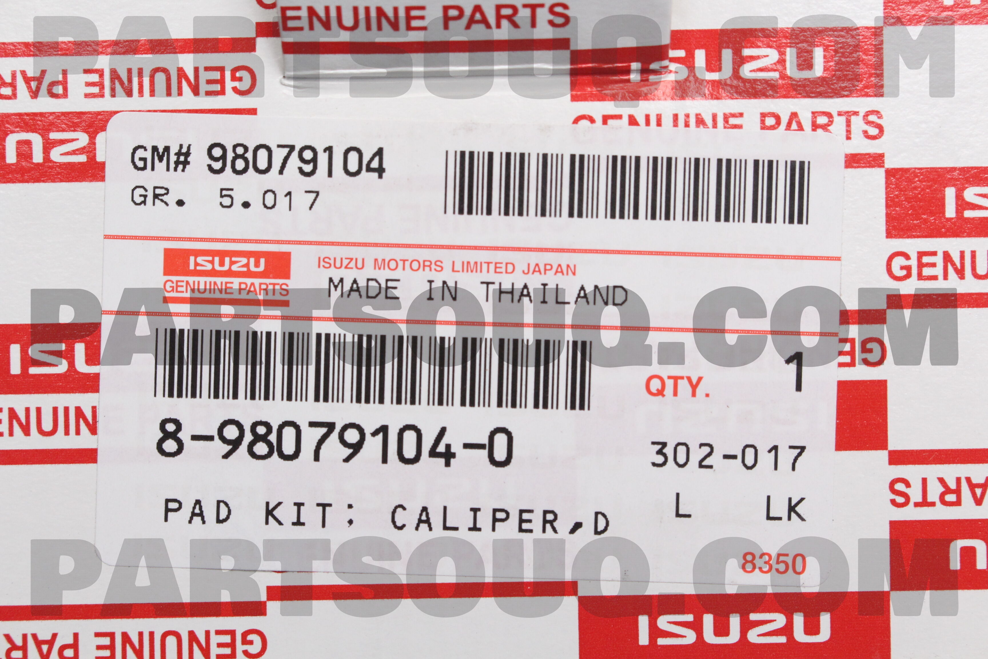 Má Phanh Trước Chevrolet Colorado OEM 8980791040