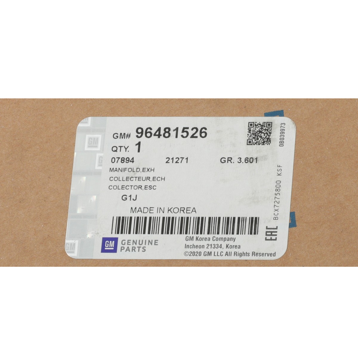 Cổ Xả 1.6 Chevrolet Lacetti Mã phụ tùng 96481526