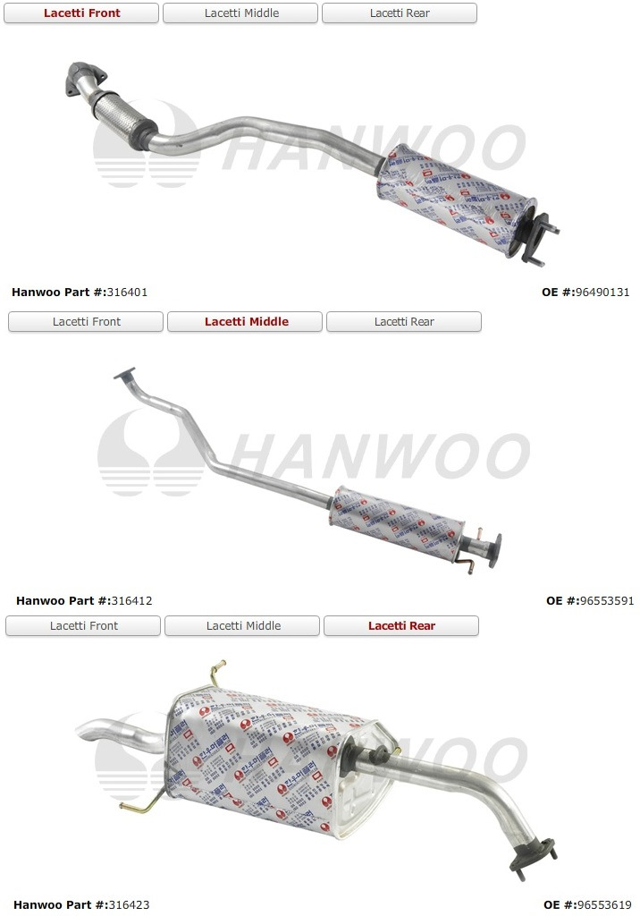 Ống Xả Đoạn Giữa Chevrolet Lacetti Mã phụ tùng 96490131