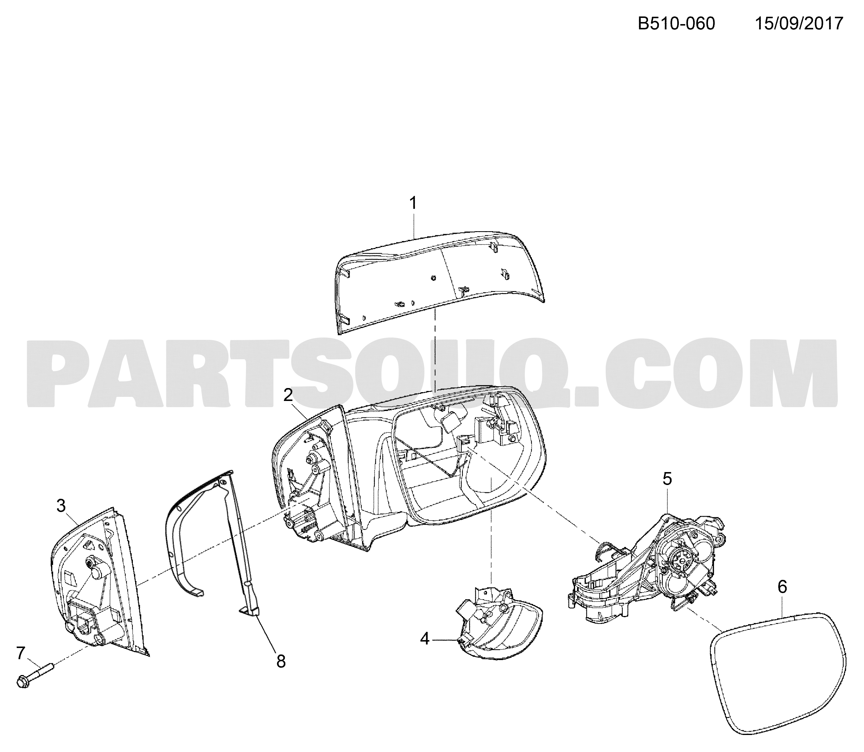 Xin Nhan Gương Phải Chevrolet Colorado Mã phụ tùng 98186811