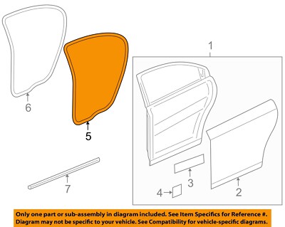 Gioăng Khung Thành Cánh Cửa Sau Phải Chevrolet Cruze Mã phụ tùng 95021343