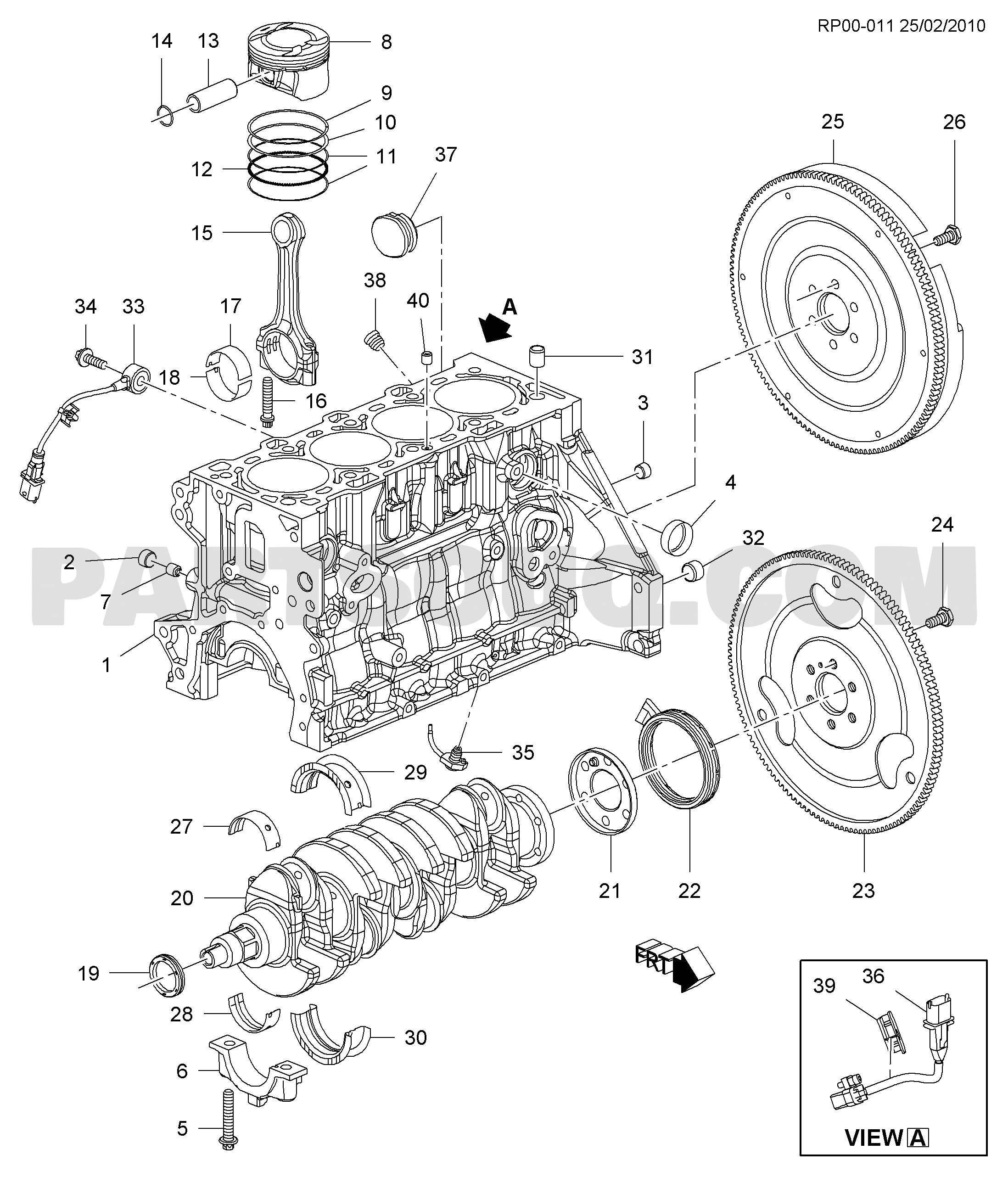 Ắc Piston Chevrolet Cruze Mã phụ tùng 96865446