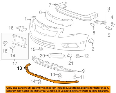 Viền Chằn Bùn Cản Trước Chevrolet Cruze Mã phụ tùng 96832929