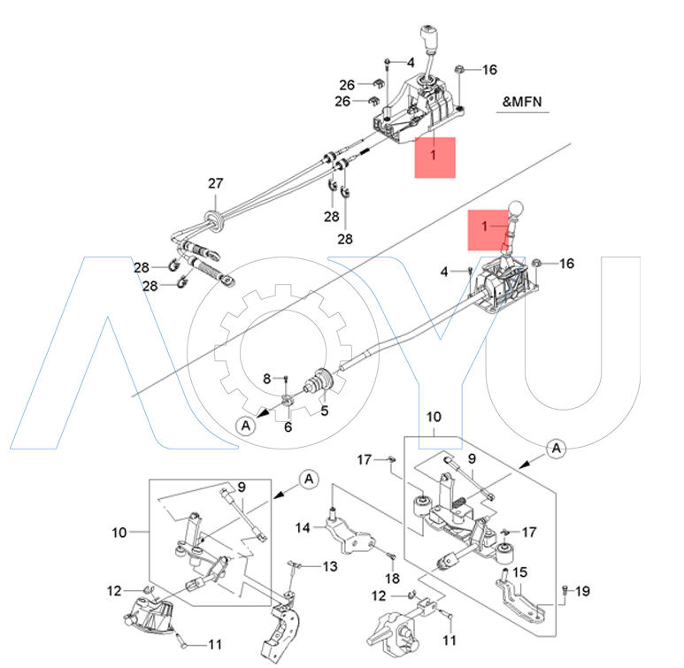 Bàn Đi Số Sàn Chevrolet Lacetti Mã phụ tùng 96425743