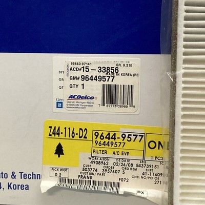 Lọc Gió Điều Hòa Chevrolet Aveo OEM 96449577