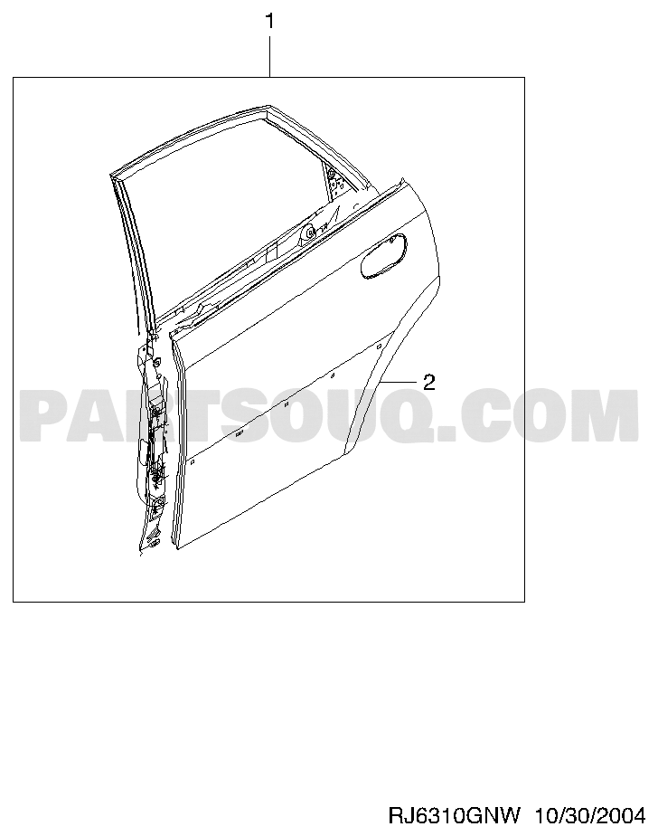 Cánh Cửa Sau Phải Chevrolet Lacetti Mã phụ tùng 96547898