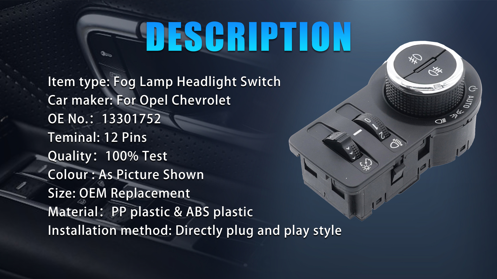 Công Tắc Pha Cos Daewoo Lacetti Mã phụ tùng 13301752