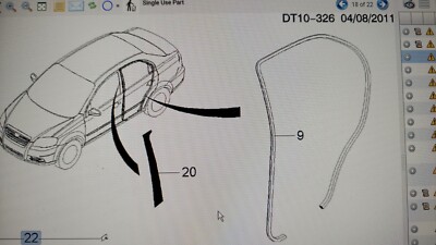Gioăng Cửa Sau Trái Daewoo Gentra Mã phụ tùng 96649136