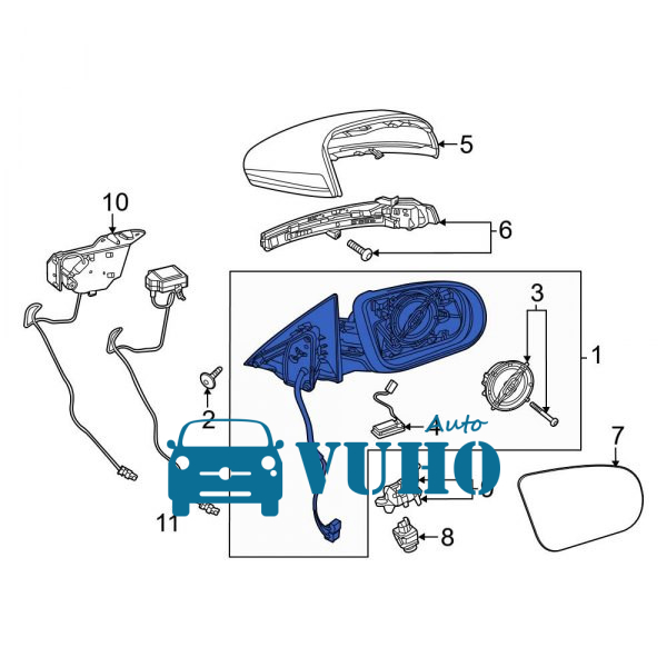 Mặt Gương Phải Daewoo Lacetti Mã phụ tùng 96893035