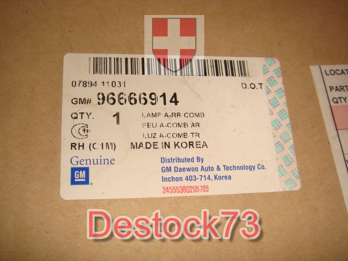 Đèn Hậu Phải Daewoo Matiz Mã phụ tùng 96666914