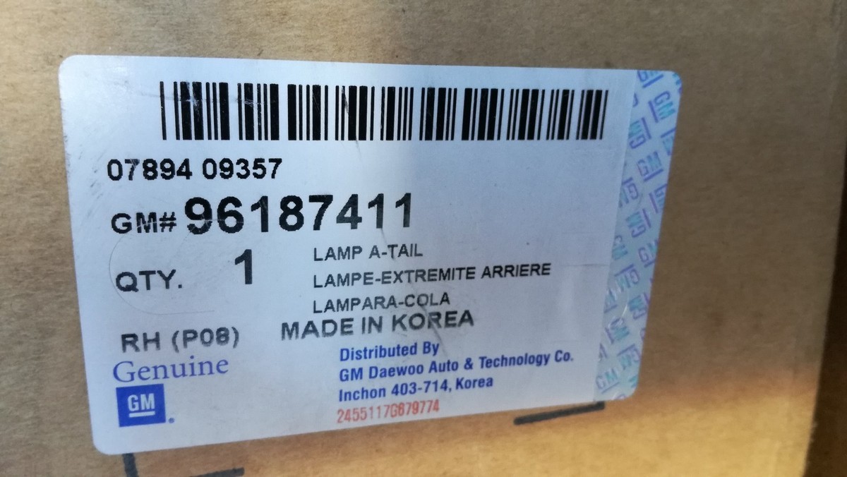 Đèn Hậu Phải Daewoo Cielo OEM 96187411-OE