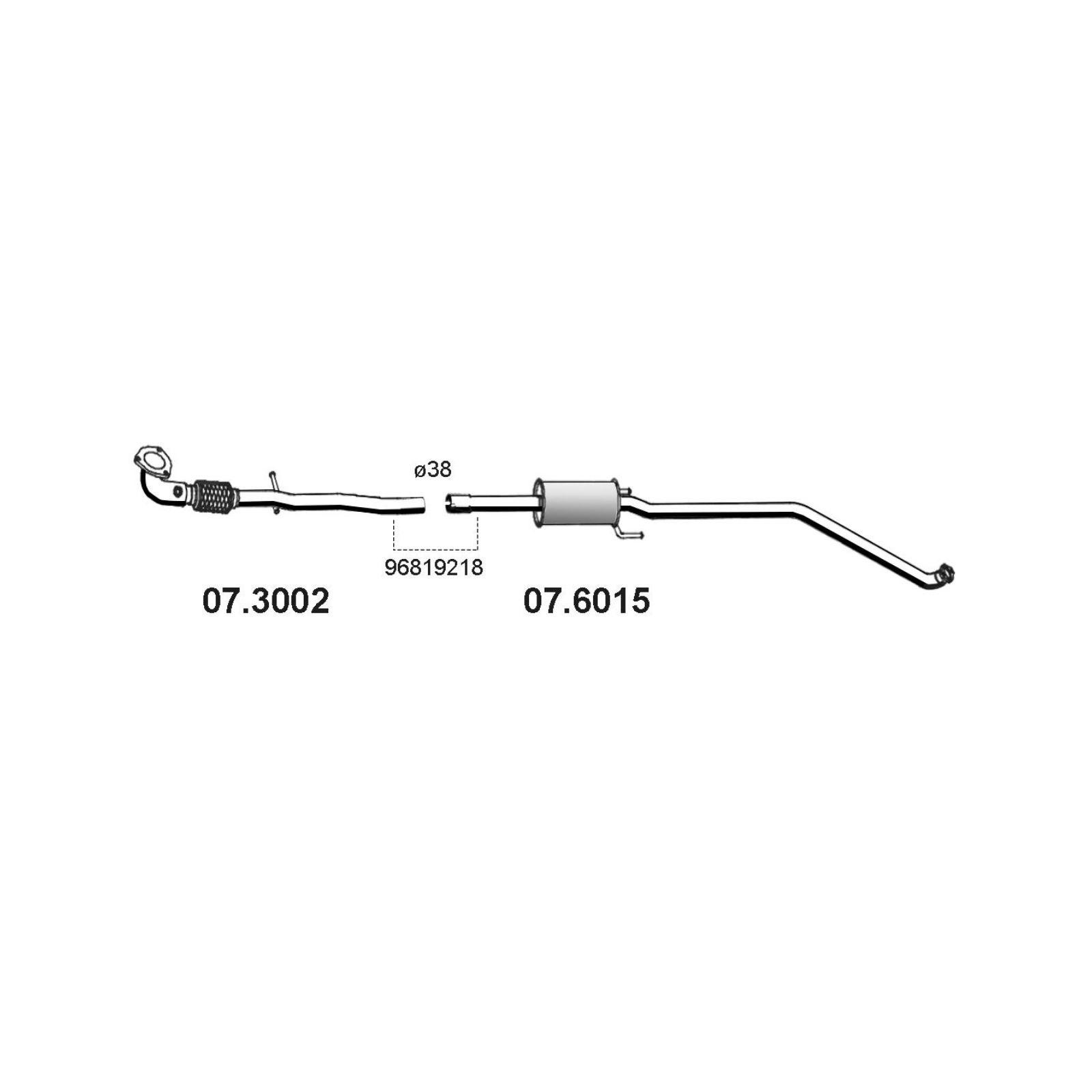 Ống Xả Đoạn Giữa 1.0 Daewoo Matiz Mã phụ tùng 96819218