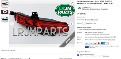 Đèn Phản Quang Cản Sau Trái Landrover Discovery Sport Mã phụ tùng LR102042