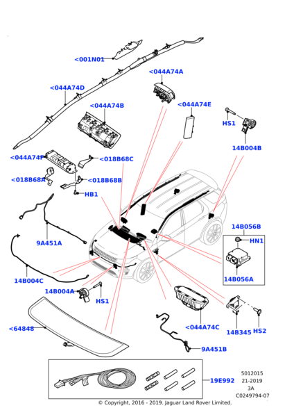 Cảm Biến Túi Khi Cửa Sau Landrover RANGE ROVER Mã phụ tùng LR059791