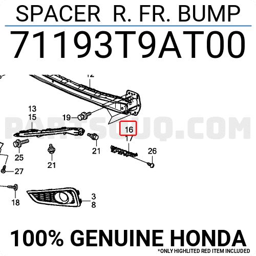 Giá bắt ba đờ sốc trước Honda City 2013 Mã phụ tùng 71193T9AT00