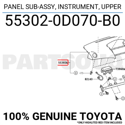 Táp lô trên Toyota Vios 2008-2011 Mã phụ tùng 553020D090B0