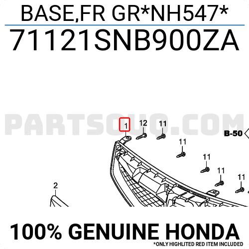 Ca lăng Honda Civic 2010 Mã phụ tùng 71121SNB900ZA