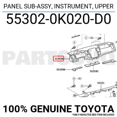 Táp lô Vios 2008-2011 Mã phụ tùng 553020D090E0