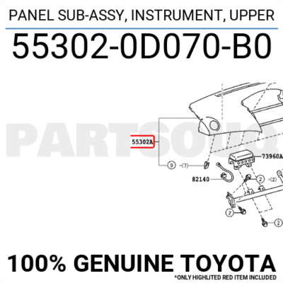 Táp lô Vios 2008-2011 Mã phụ tùng 553020D090E0