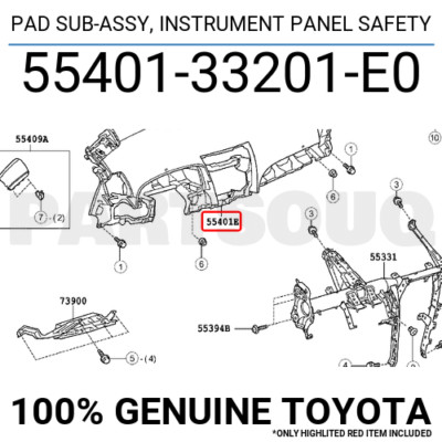 Táp lô Camry 2007-2011 USA Mã phụ tùng 5540133201E0