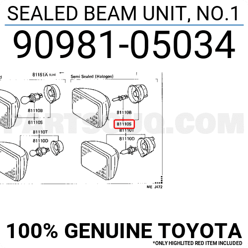 Đèn pha Land FZJ80-HZJ80 (điện tử) Mã phụ tùng 9098105034