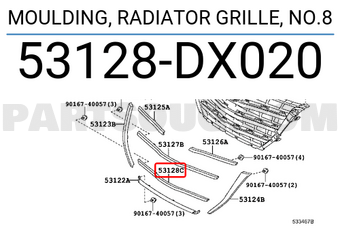 Nẹp ca lăng dưới Innova 2014 Mã phụ tùng 53128DX020