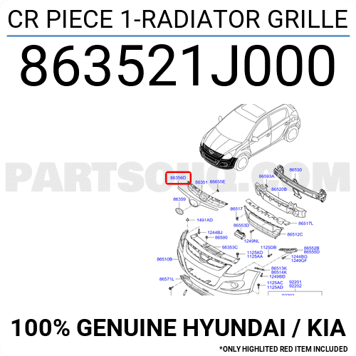 Nẹp mạ ca lăng Hyundai I20 Mã phụ tùng 863521J000
