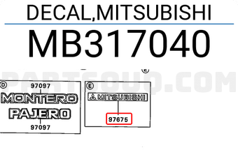 Chữ Mitsubishi Mã phụ tùng MB317040