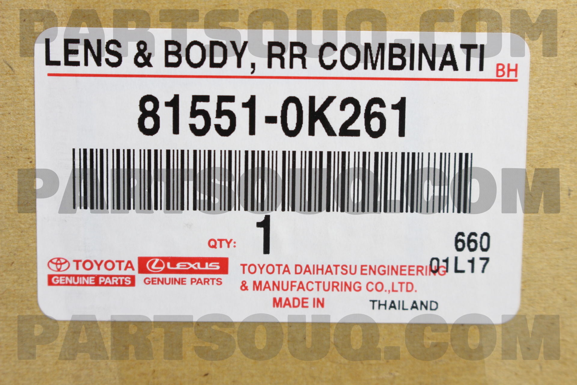 Đèn lái sau Hilux 2016 (Đèn hậu) Mã phụ tùng 815510K260